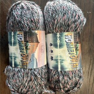 Hometown Lion Brand Luxurious Black and Pink Yarn